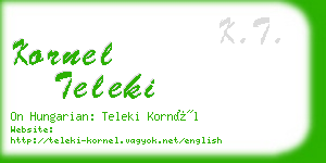 kornel teleki business card